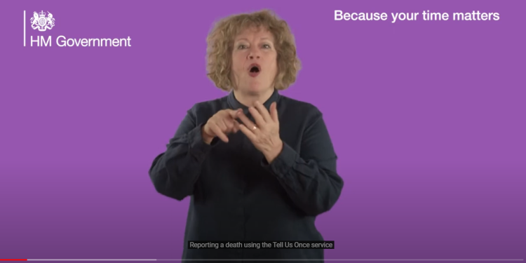 Reporting a death using the Tell Us Once service - Sign Language Version
