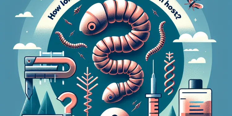 How long do screw worm larvae typically infest a host?