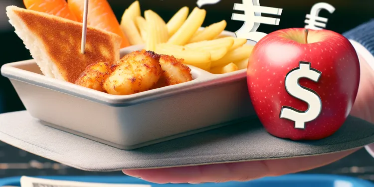 What is the average cost of a school meal in the UK?