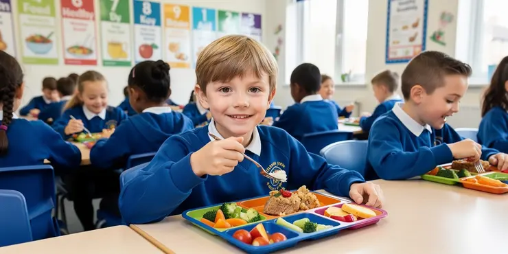 Are school meals free for all students in the UK?