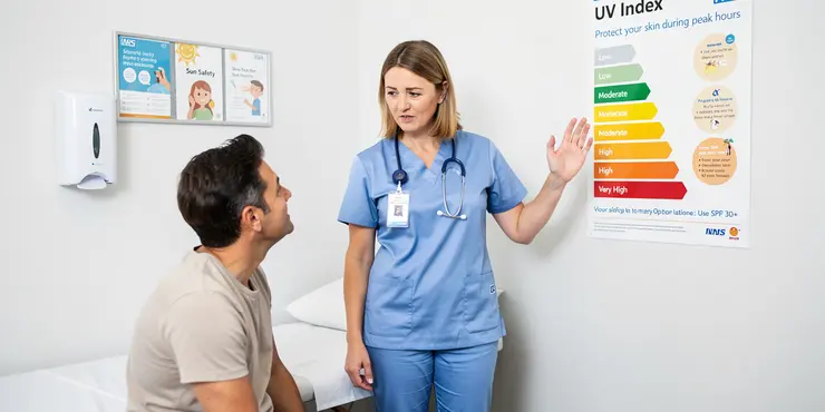 At what time of day is the sunburn risk highest?