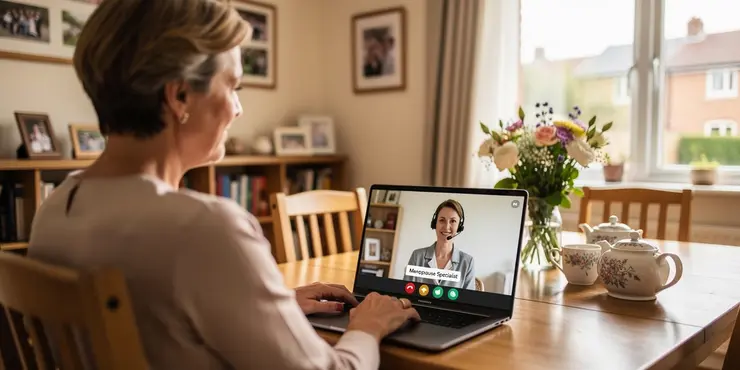 Can I consult with a specialist about menopause online through the NHS?