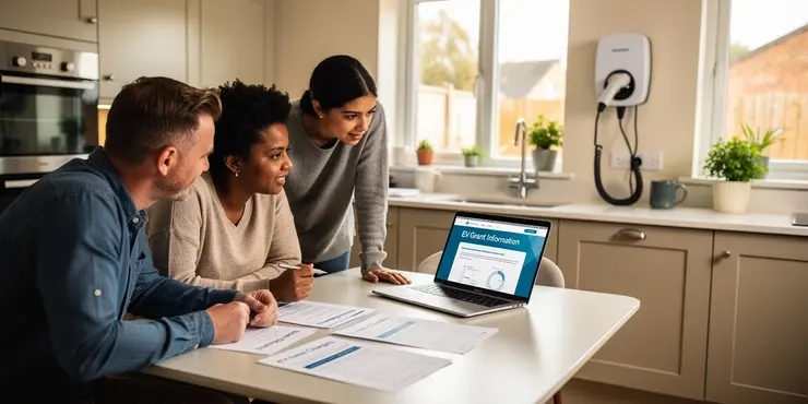 Does the EV grant cover the cost of home charging equipment?