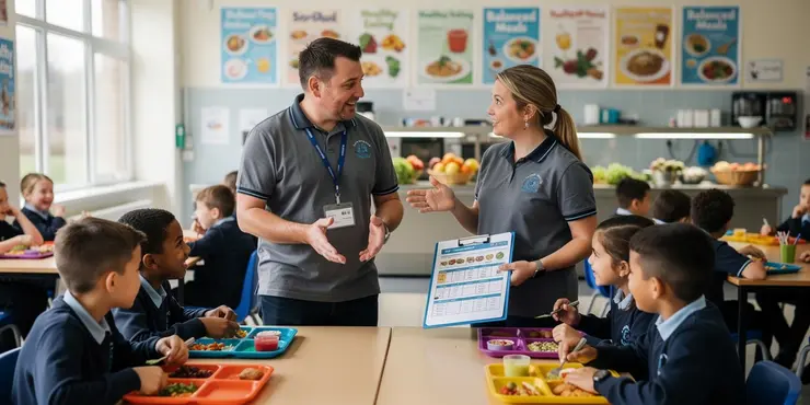 How are school meal providers selected?