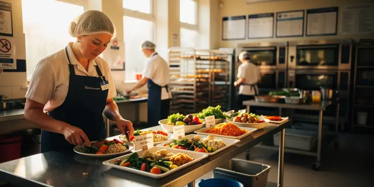 How are special dietary requirements catered for in school meals?