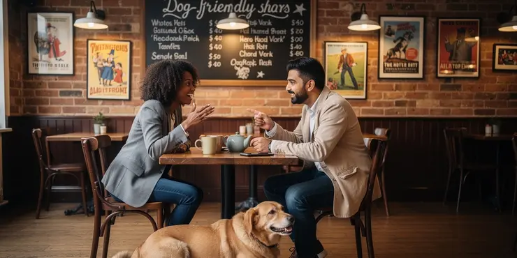 How can I find dog-friendly places for bringing dogs into shops cafes public transport?