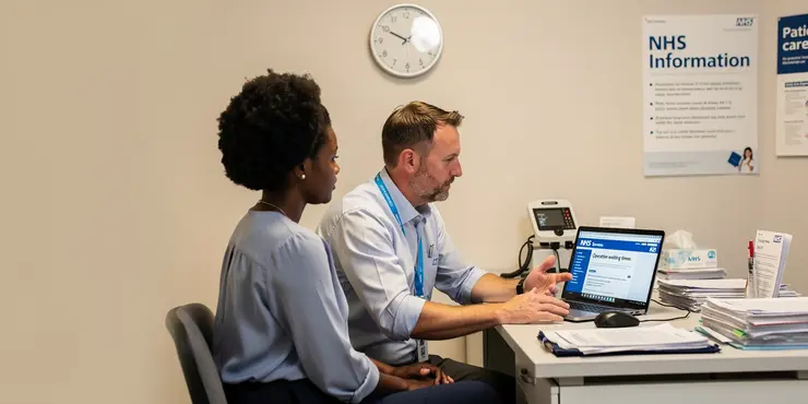 How can I find information on waiting times for an operation in my area?