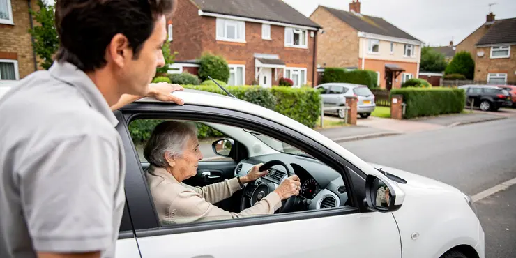 How can family members help assess an elderly person's driving ability?