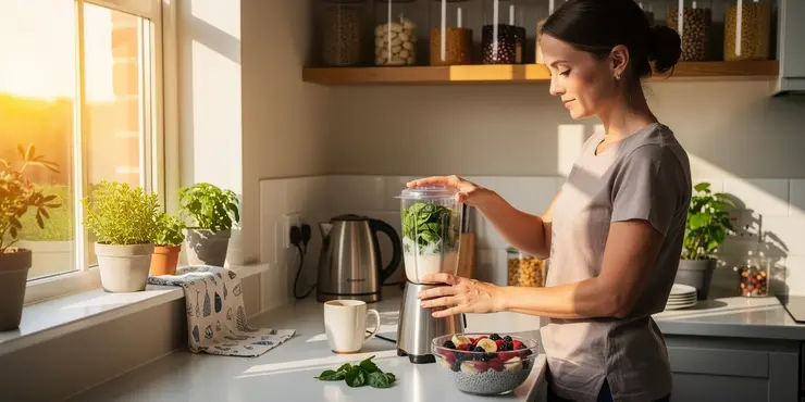 How can vegetarian or vegan protein intake be increased at breakfast?