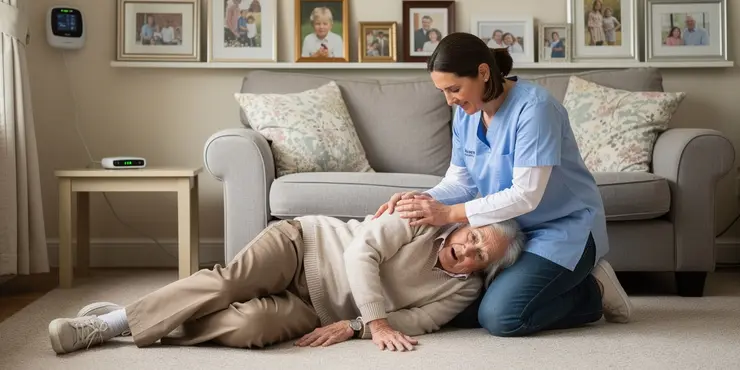 How do live-in caregivers handle emergencies?