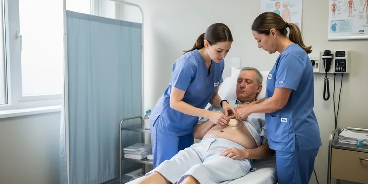 How do you attach a stoma bag?