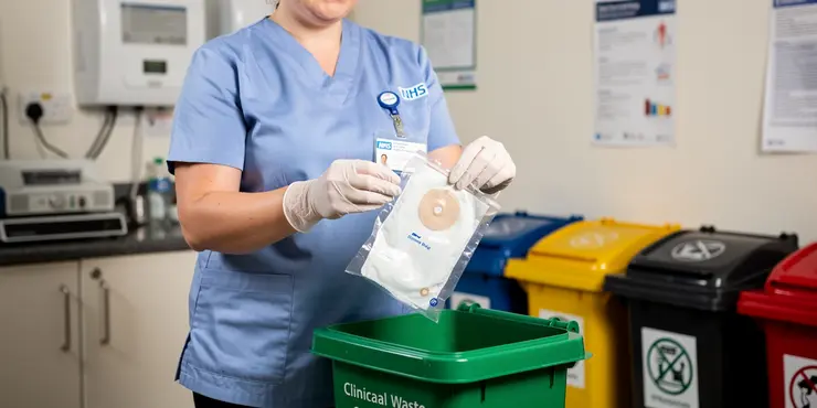 How do you dispose of used stoma bags?