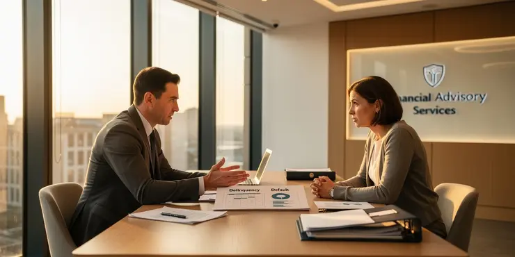 How does delinquency differ from default?