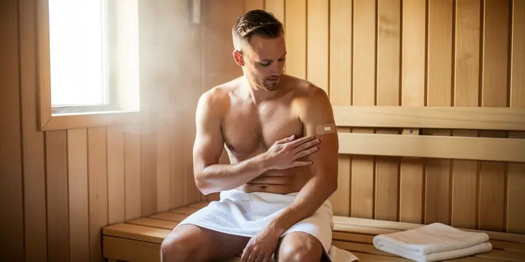 How does sauna safety health condition relate to skin conditions or wounds?