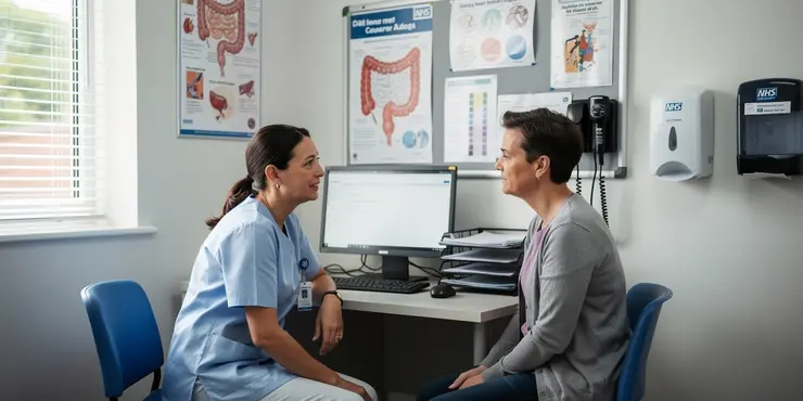 How is the stage of bowel cancer determined?