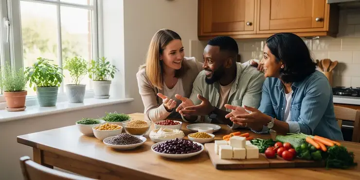How much vegetarian or vegan protein intake do most adults need each day?