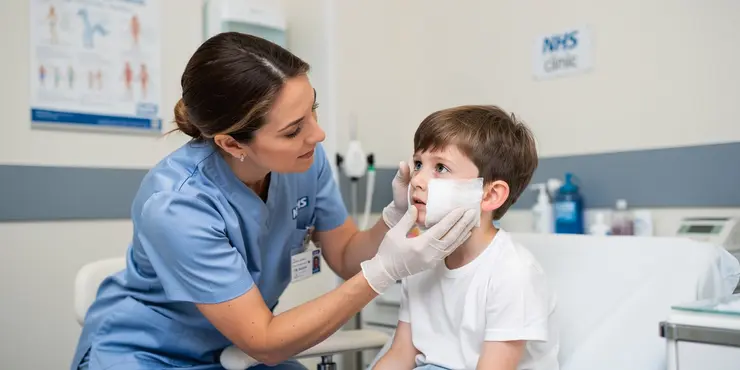 How to apply wet wrap bandaging to the head and face area.