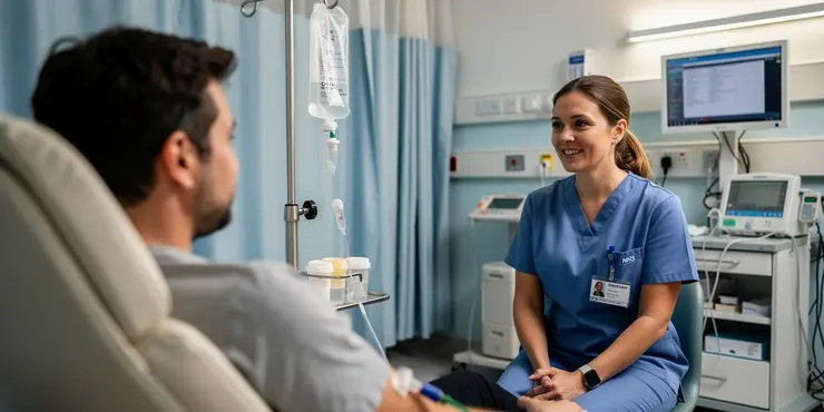 Infliximab infusion (Remicade) for Crohns Disease at Addenbrookes NHS hospital