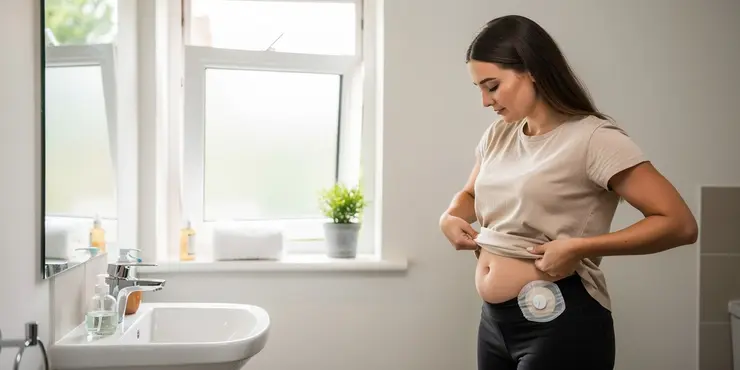 Is a stoma bag visible under clothes?