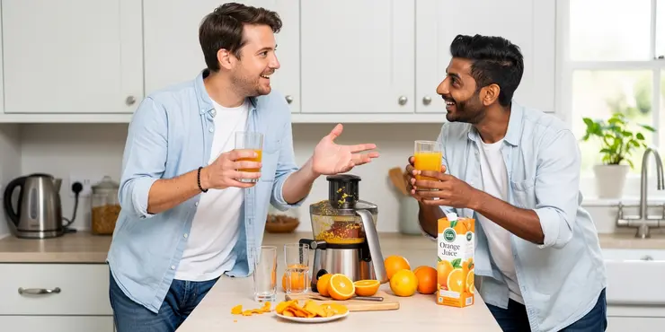 Is freshly squeezed orange juice healthier than store-bought?