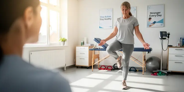 Pilates for back pain: Standing on one leg | NHS