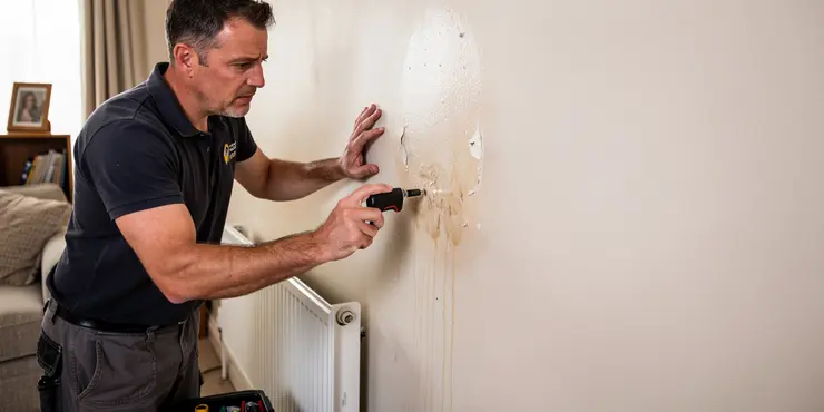 What are common signs of leaks in water infrastructure?