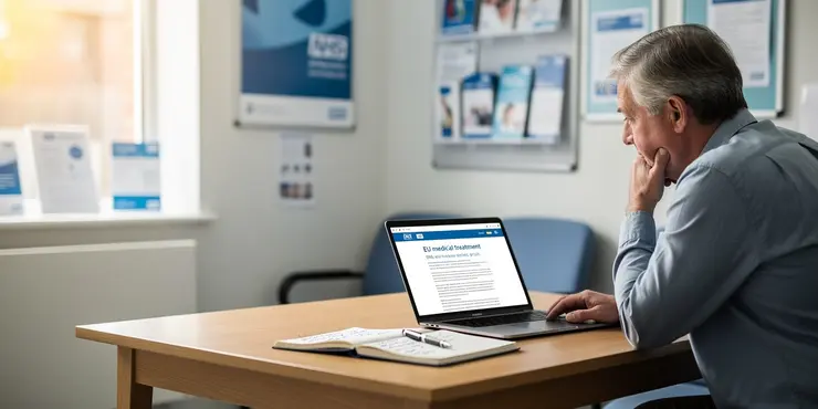 What are the steps to arrange medical treatment in an EU country?