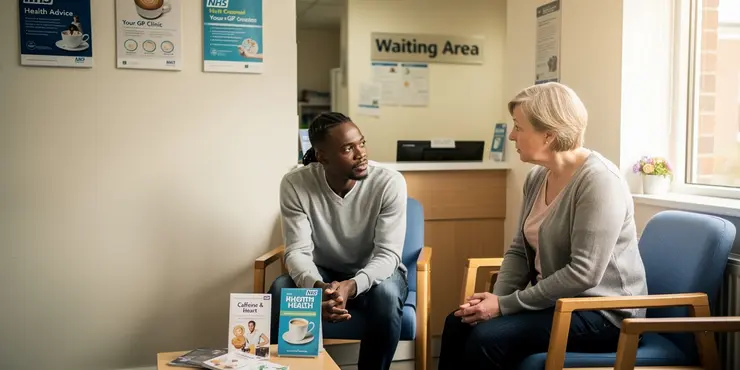 What are the symptoms of caffeine-induced high blood pressure?