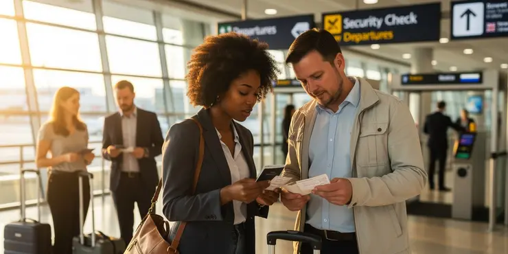 What documents should I bring for airport screening after travelling to an outbreak area?
