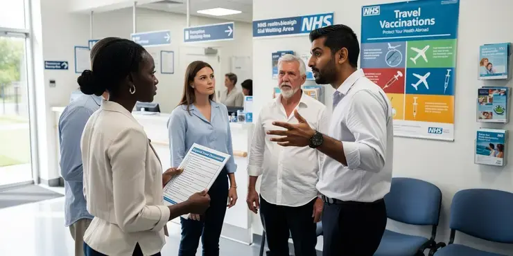 What documents should I bring to a travel health check high-risk country appointment?