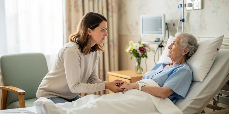 What grief support is included in terminal illness support for family?