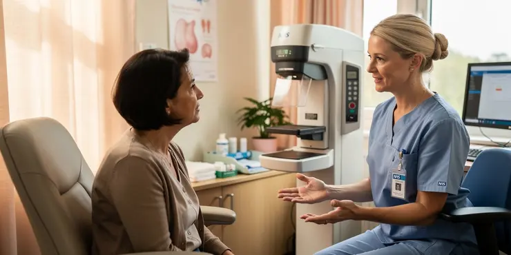 What happens during a mammogram?