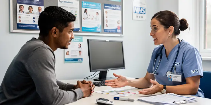 What is the connection between GLP-1 and insulin?