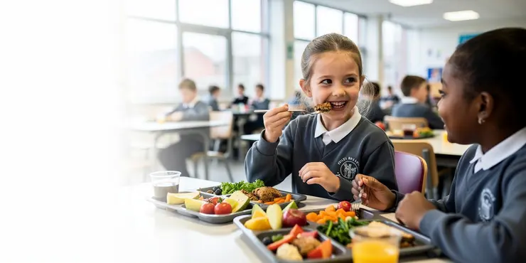 What is the purpose of providing school meals in the UK?