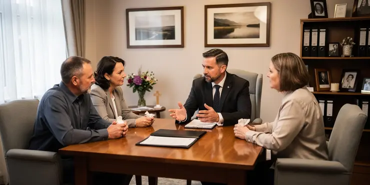 What is the role of a funeral director in a traditional burial?