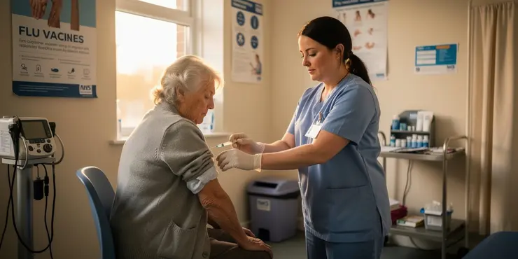 What role do public health measures play in controlling the flu season?