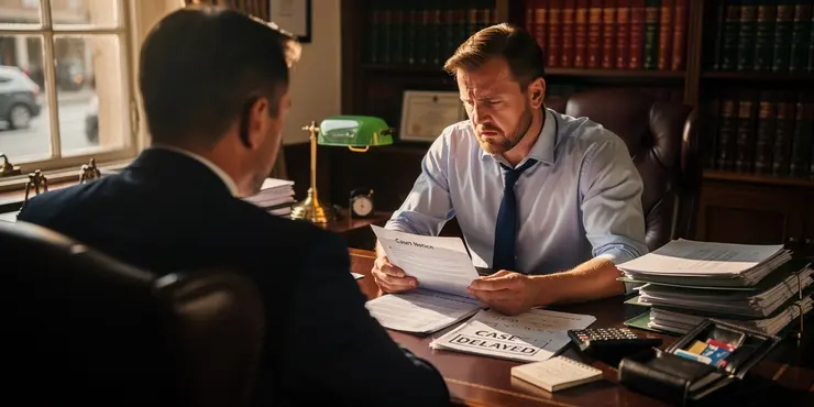 What should I do if a court case delayed for months is causing financial hardship?
