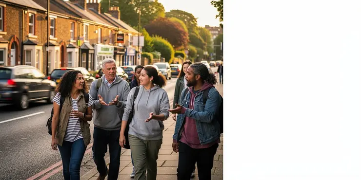 What should I do if my route to work lacks sidewalks?