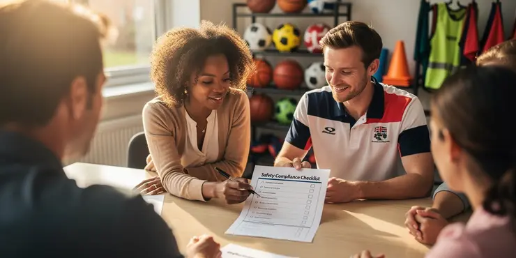 What should be included in a community sports group safety compliance checklist?