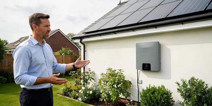 What types of batteries are used in battery for solar panels installation?