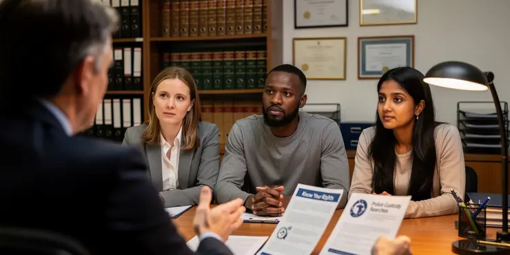 Where can I get information about a police custody search after arrest?